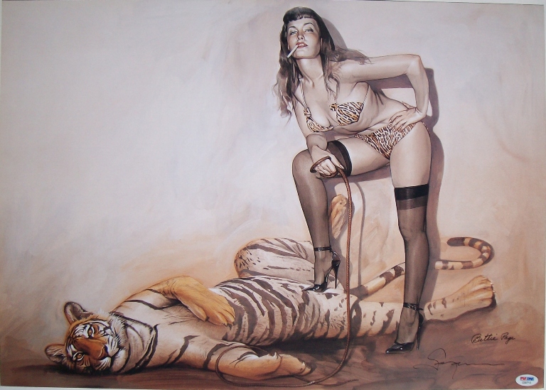 BETTIE PAGE HIGH QUALITY FINE ART BY SORAYAMA AND SIGNED BY BOTH BETTIE 